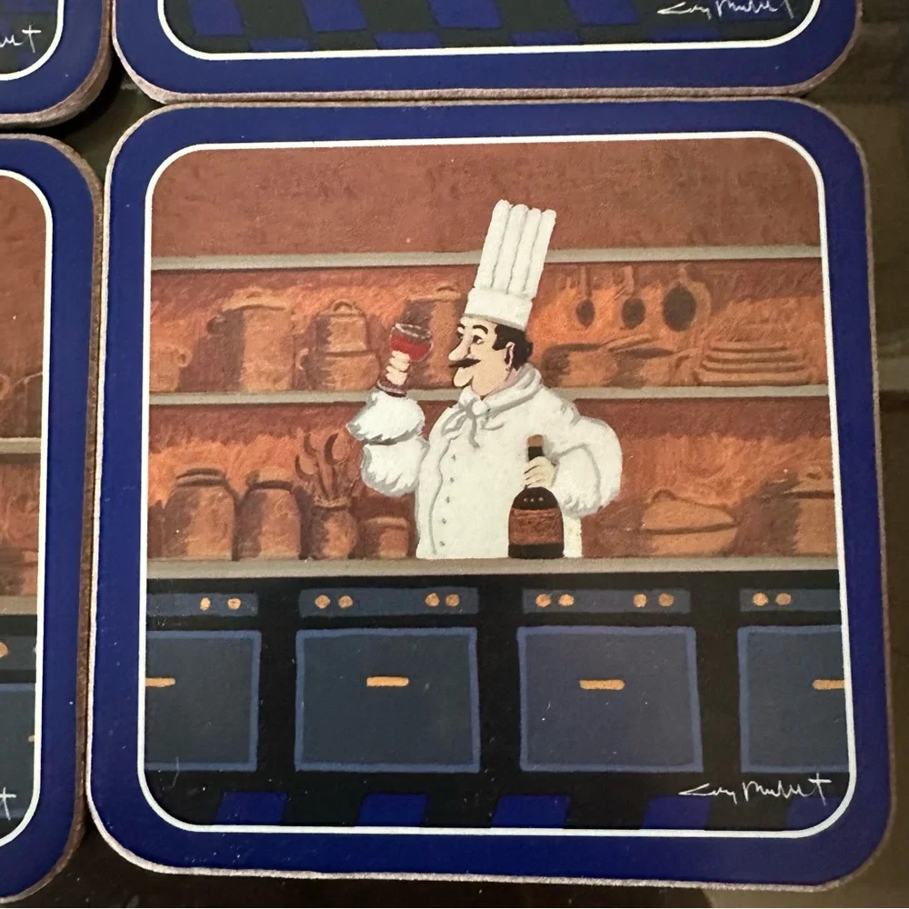 Williams-Sonoma Guy Buffett ‘Les Chefs’ Coaster Set (6)